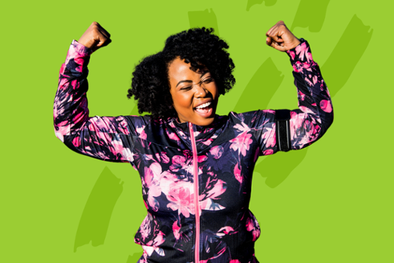 Woman celebrating success